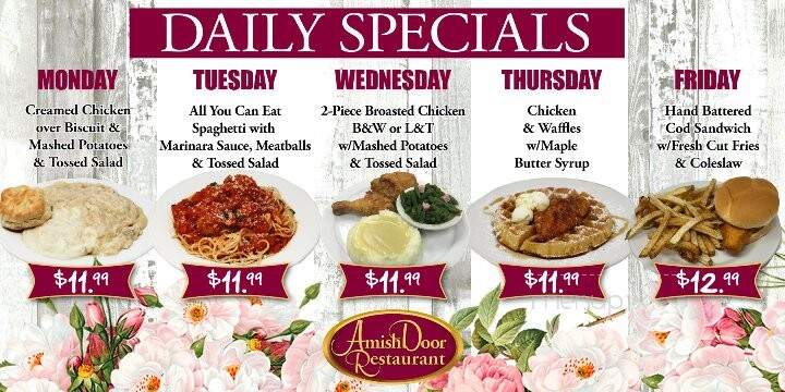 Amish Door Restaurant - Wilmot, OH menu_pic