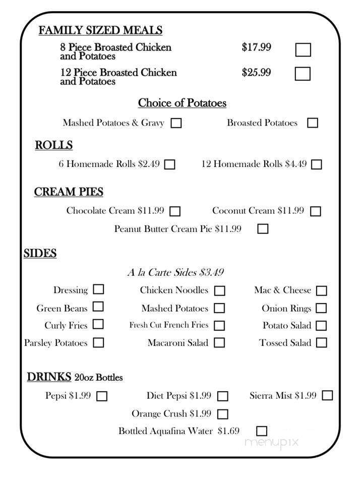Amish Door Restaurant - Wilmot, OH menu_pic