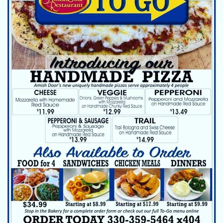 Amish Door Restaurant - Wilmot, OH menu_pic