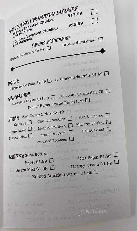 Amish Door Restaurant - Wilmot, OH menu_pic