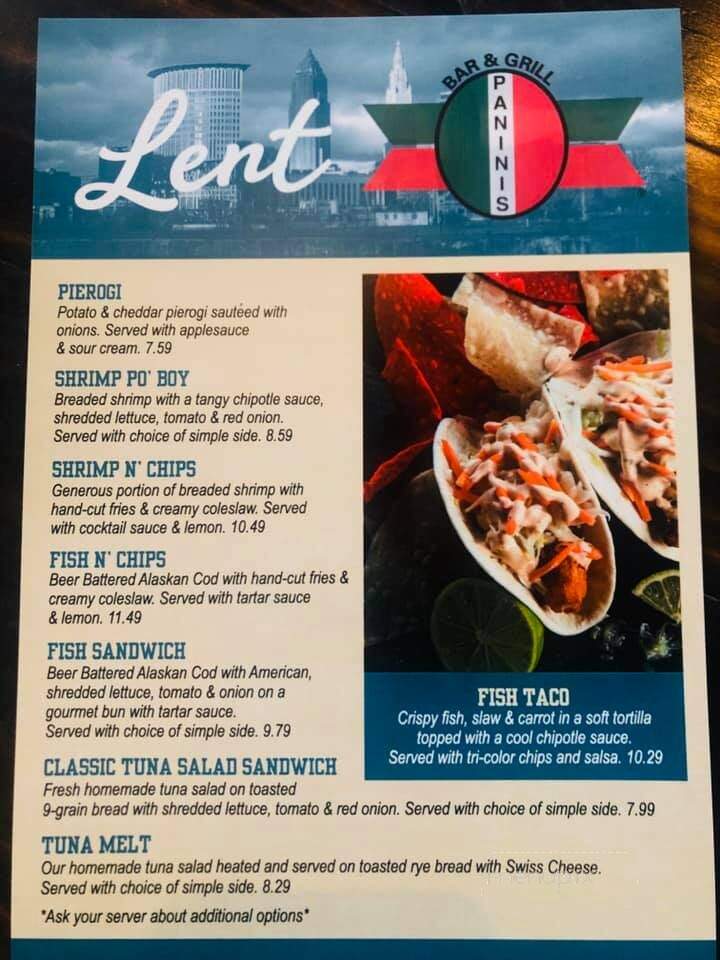 Panini's Grill Of Willoughby - Willoughby, OH menu_pic