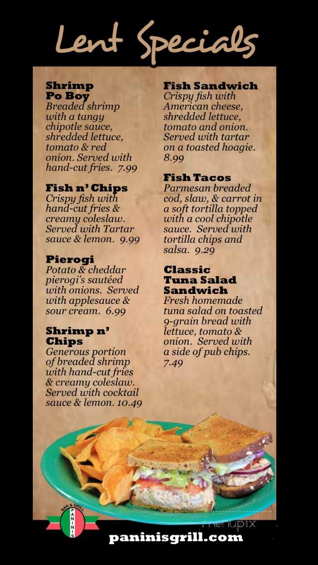 Panini's Grill Of Willoughby - Willoughby, OH menu_pic