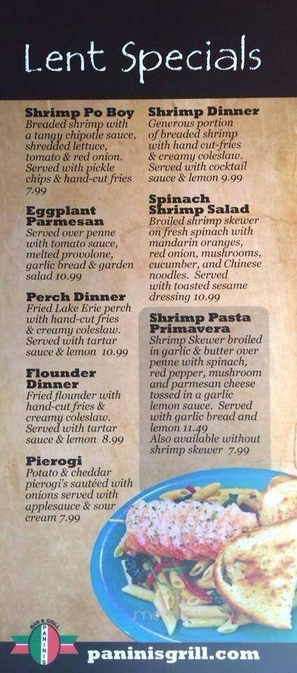 Panini's Grill Of Willoughby - Willoughby, OH menu_pic