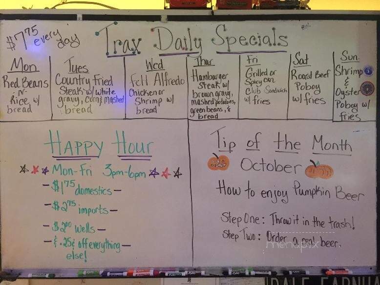 Trax - Long Beach, MS menu_pic