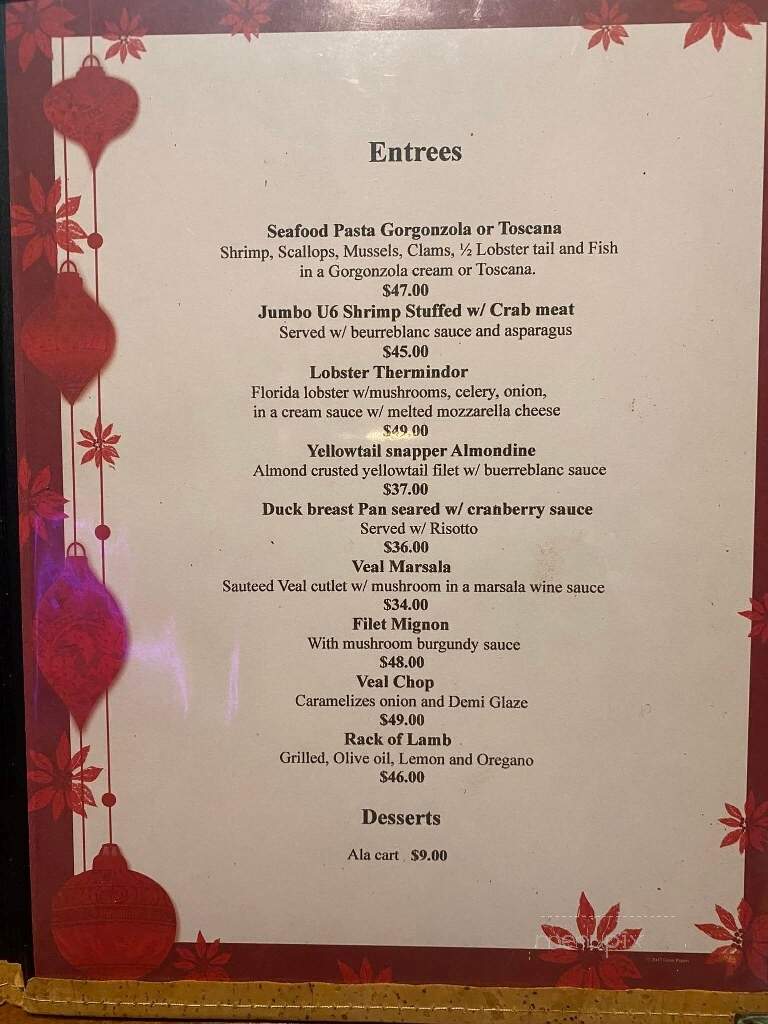 Old Tavernier Italian Restaurant - Tavernier, FL menu_pic