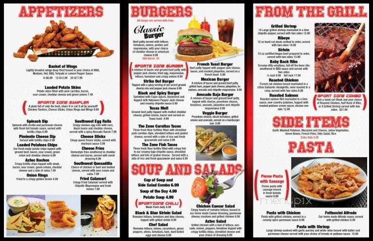 Lillington Sports Zone - Lillington, NC menu_pic