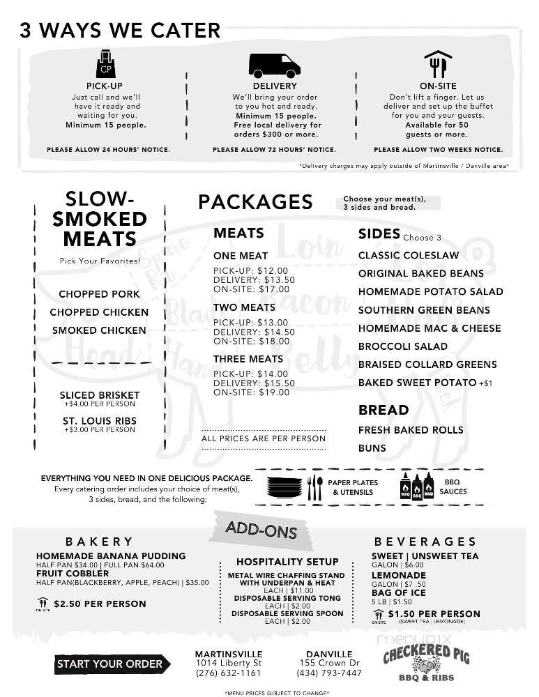 Checkered Pig - Danville, VA menu_pic