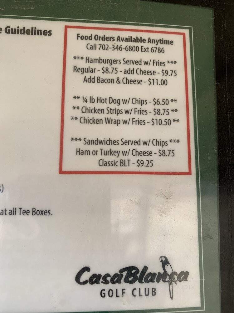 Casablanca - Mesquite, NV menu_pic