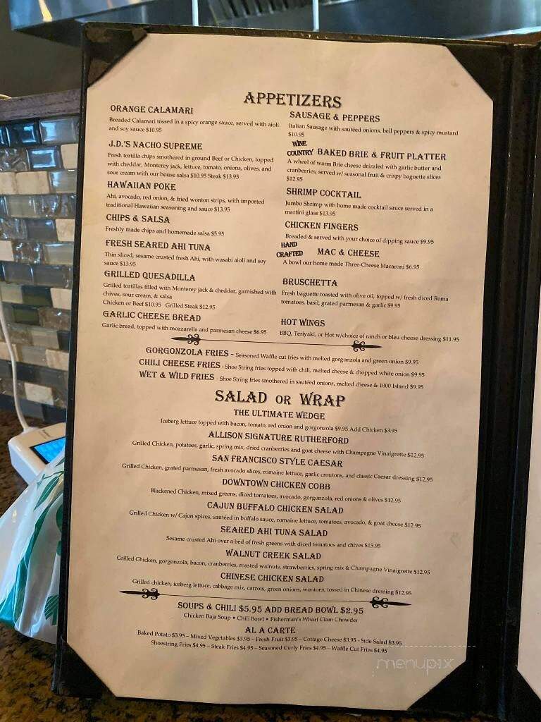 JD Allison's Bar Gril - Upland, CA menu_pic
