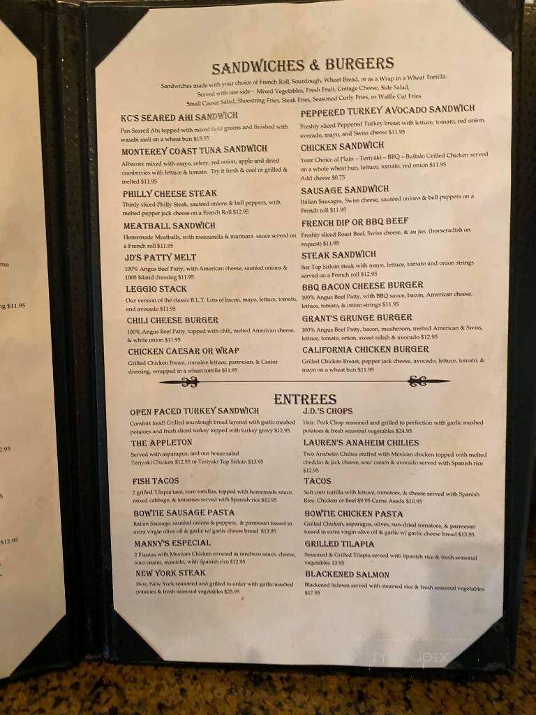 JD Allison's Bar Gril - Upland, CA menu_pic