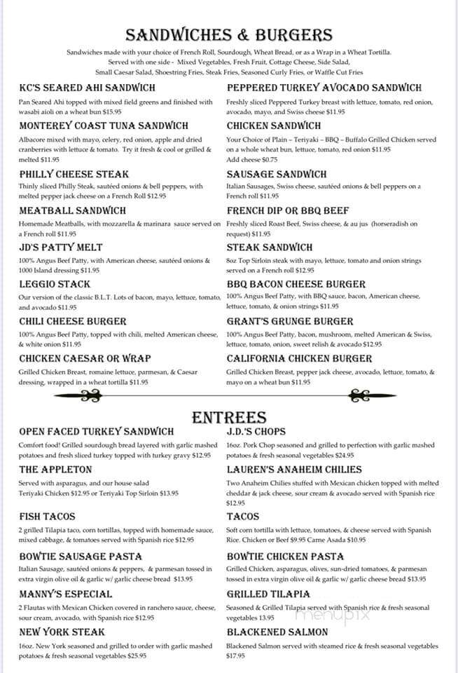 JD Allison's Bar Gril - Upland, CA menu_pic