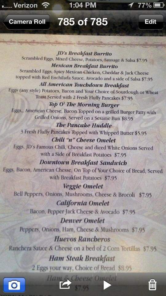 JD Allison's Bar Gril - Upland, CA menu_pic
