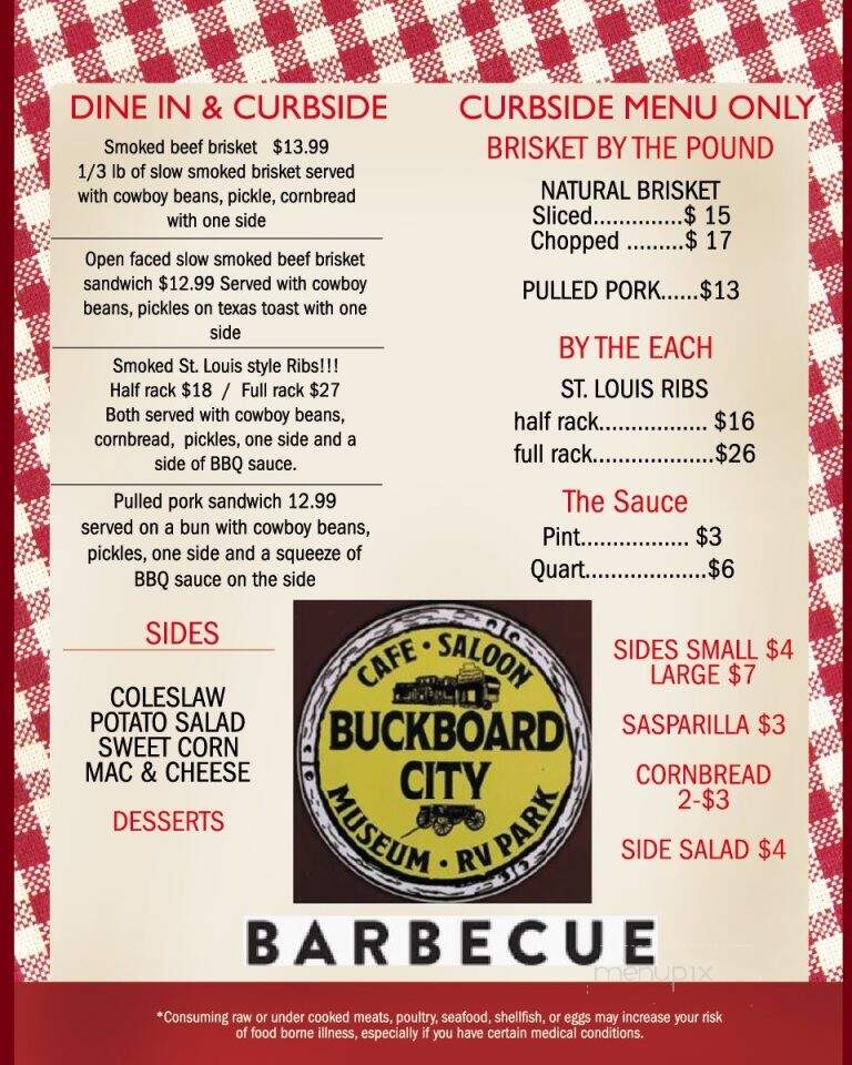 Buckboard City Cafe & Saloon - Superior, AZ menu_pic