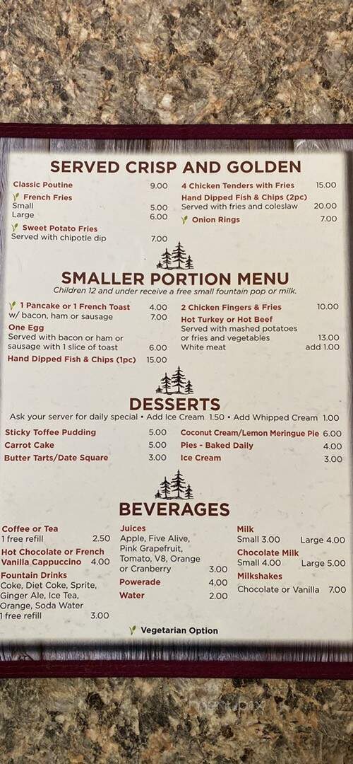 Kosy Korner - Haliburton, ON menu_pic
