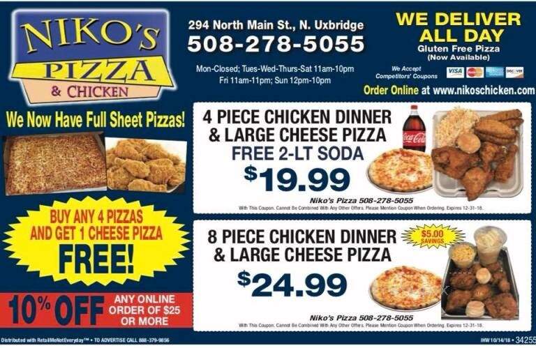 Niko's Pizza Chicken & Ribs - Uxbridge, MA