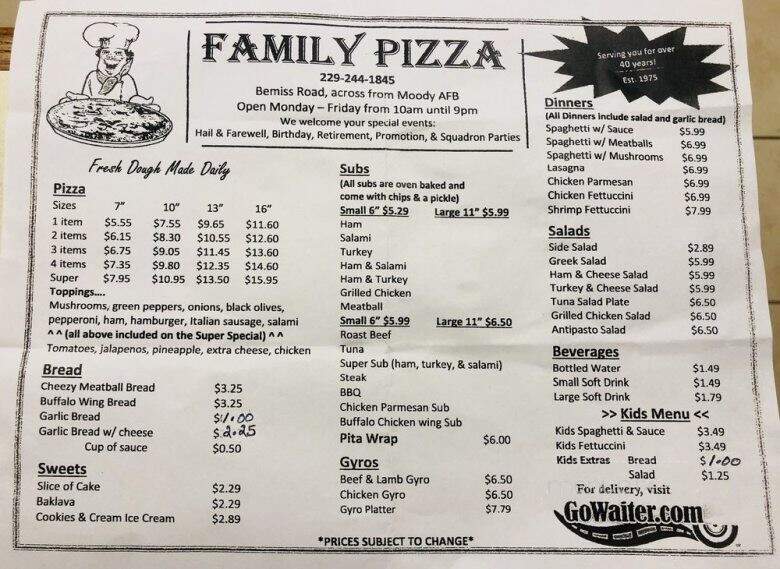 Family Pizza House - Valdosta, GA