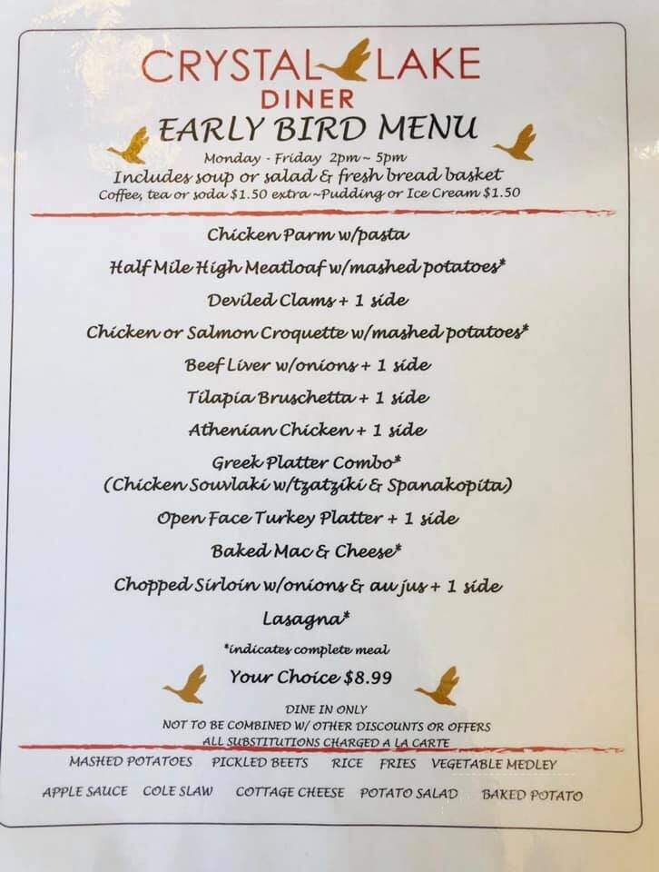 Crystal Lake Diner - Haddon Township, NJ menu_pic