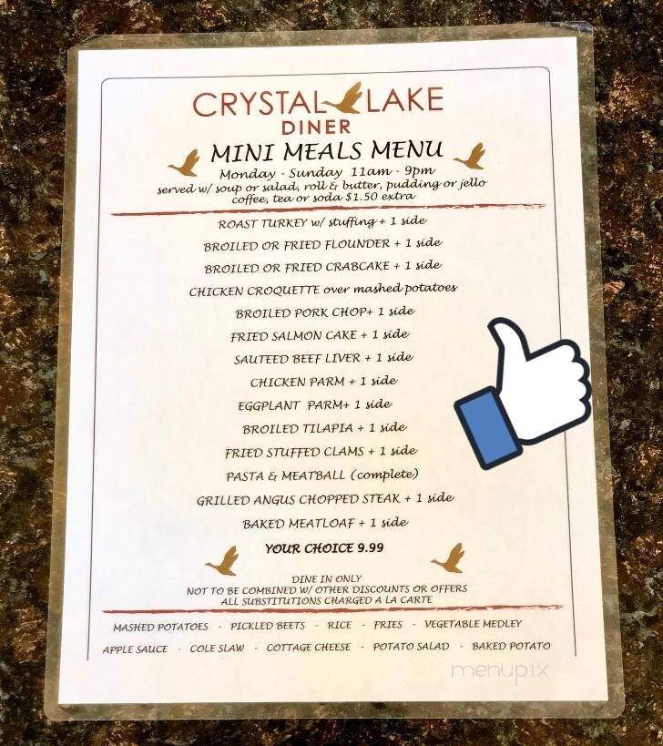Crystal Lake Diner - Haddon Township, NJ menu_pic