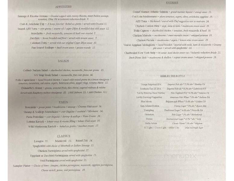 Donatello's Fine Family Restaurant - Indiana, PA menu_pic