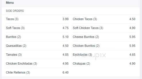 El Canelo Mexican Restaurant - New Castle, PA menu_pic