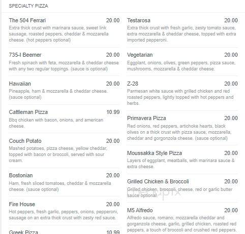 Kingston Pizza - Charlestown, RI menu_pic
