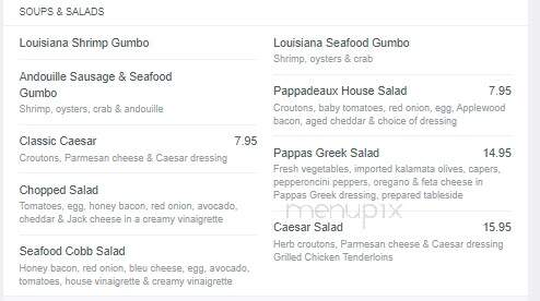 Pappadeaux Seafood Kitchen - Shenandoah, TX menu_pic
