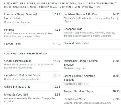 Pappadeaux Seafood Kitchen - Shenandoah, TX menu_pic
