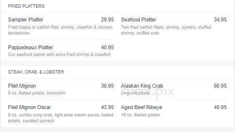 Pappadeaux Seafood Kitchen - Shenandoah, TX menu_pic