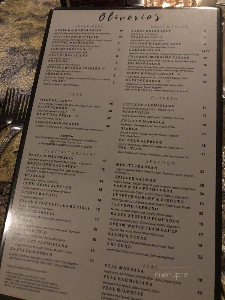 Oliverio's Ristorante - Bridgeport, WV menu_pic