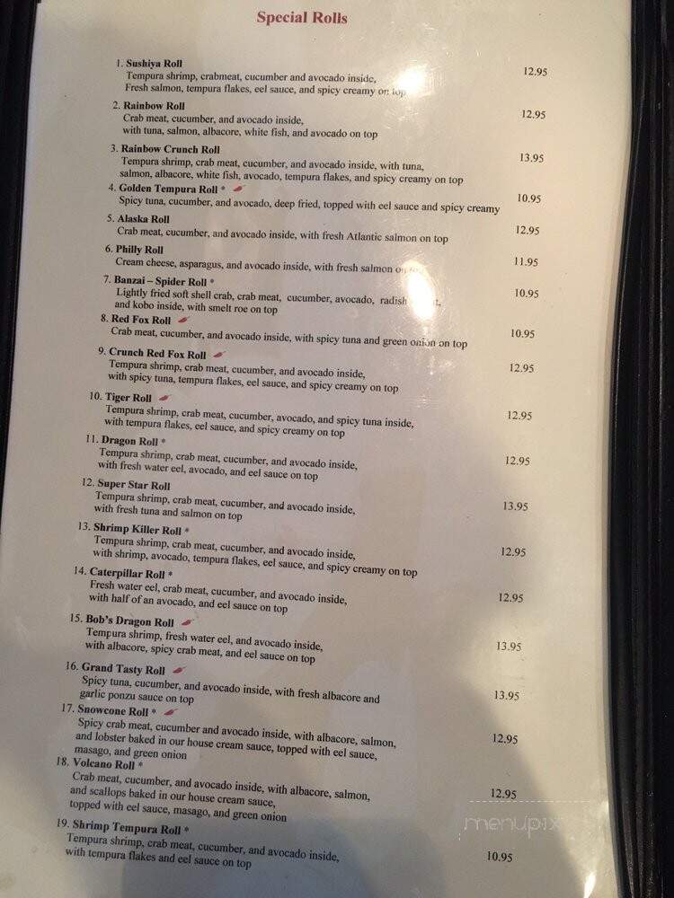 Sushiya Restaurant - San Luis Obispo, CA menu_pic