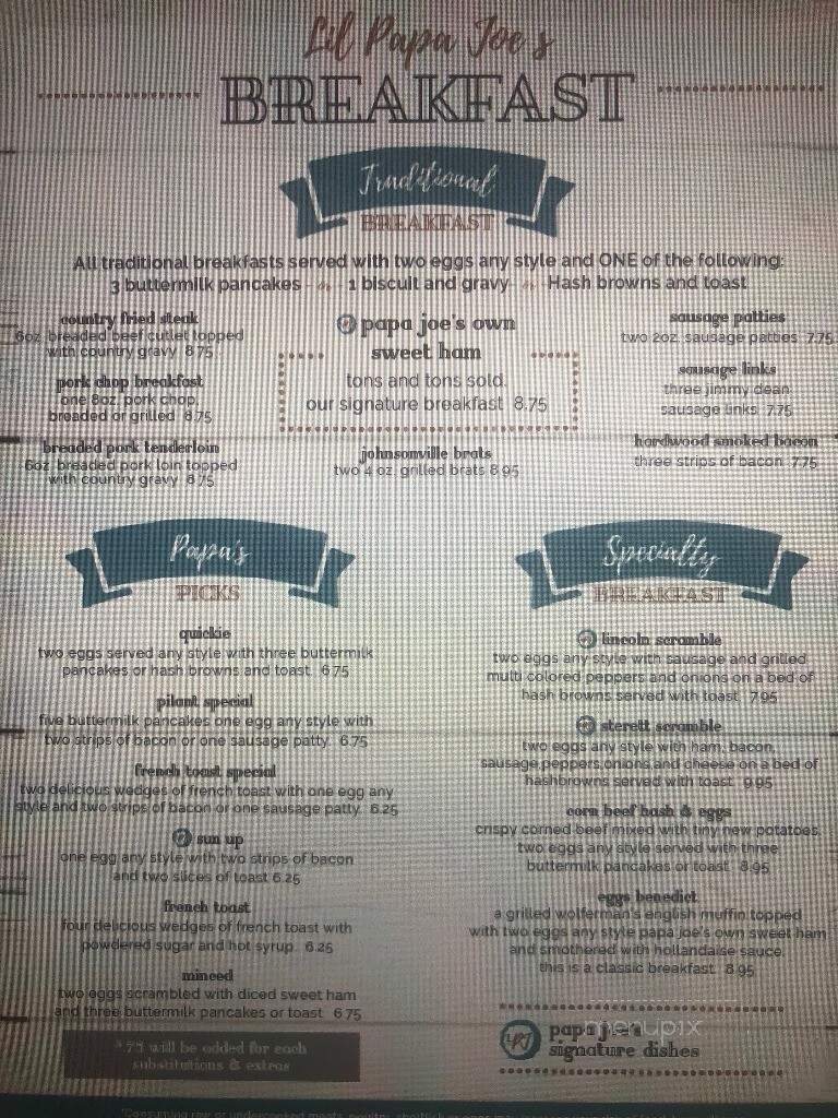Lil' Papa Joe's - Warsaw, MO menu_pic