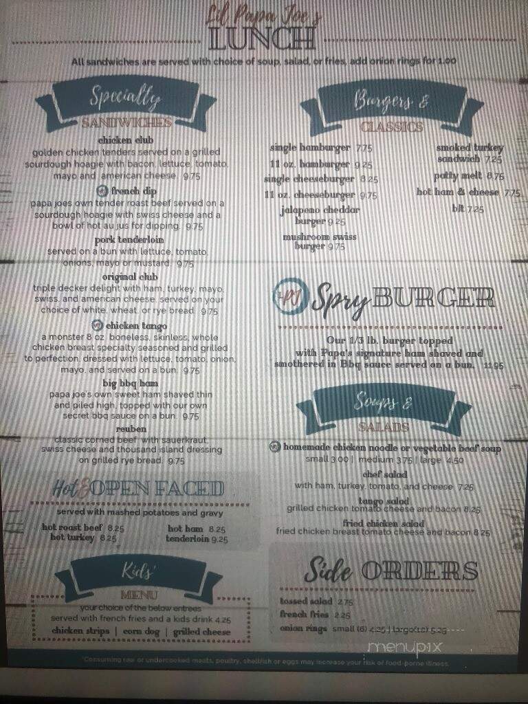 Lil' Papa Joe's - Warsaw, MO menu_pic
