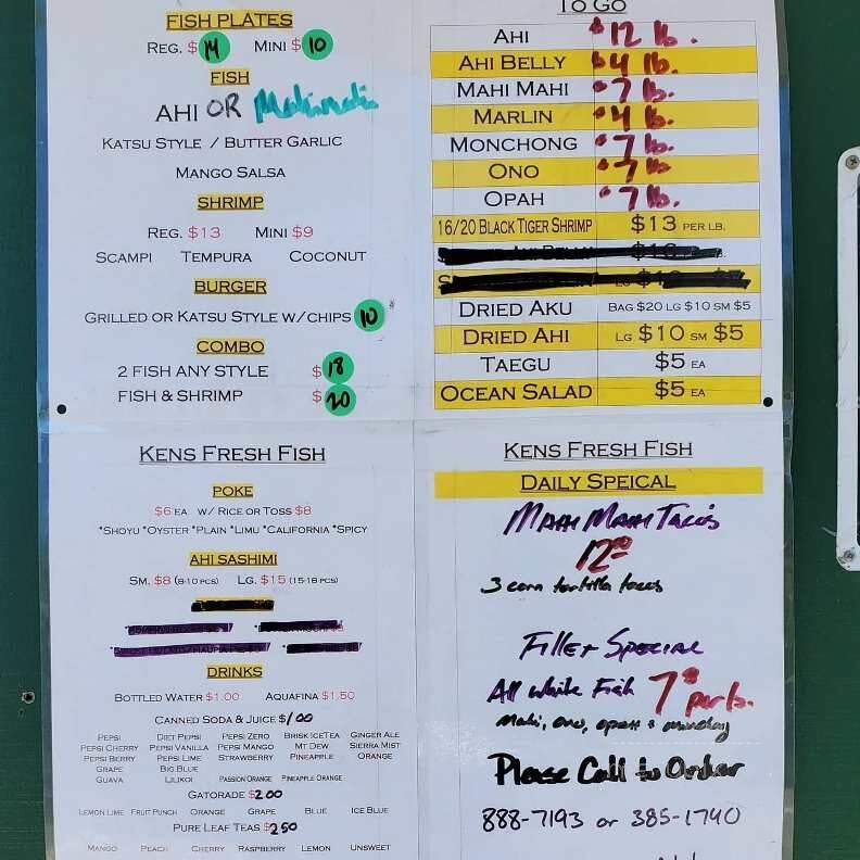 Kens Fresh Fish - Laie, HI menu_pic