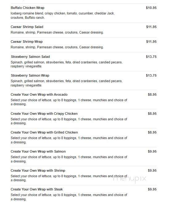 Iceburgh's Bistro - Irwin, PA menu_pic