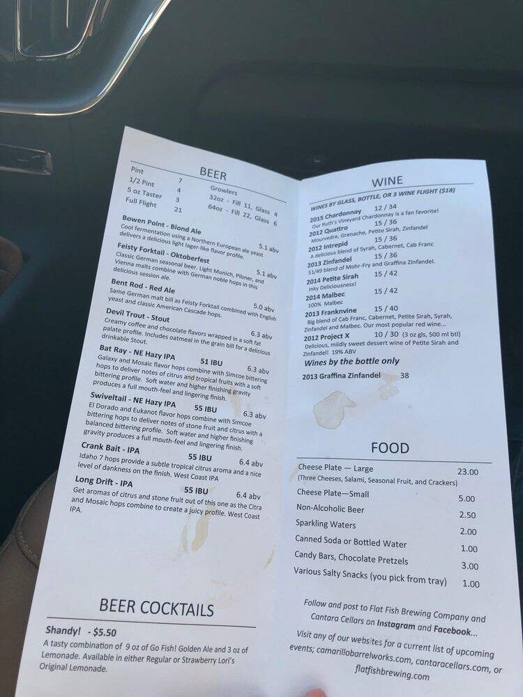 Flat Fish Brewing - Camarillo, CA menu_pic