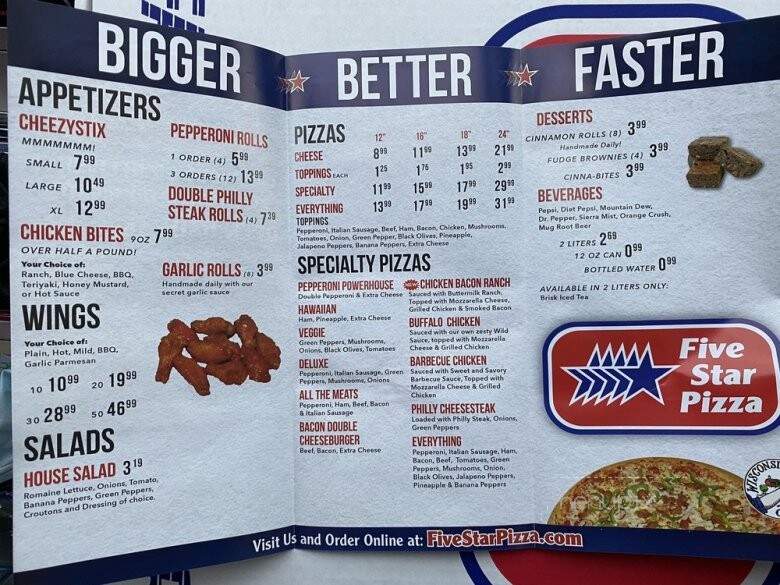 Five Star Pizza - Ormond Beach, FL menu_pic