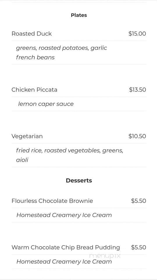 Provisions Market Table - Orange, VA menu_pic