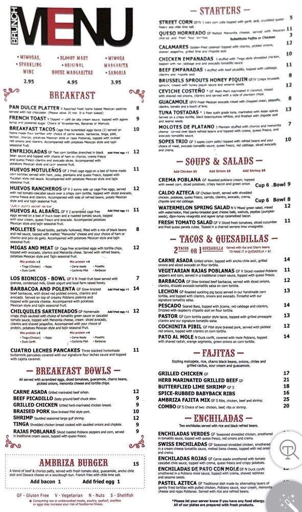 Ambriza - Katy, TX menu_pic