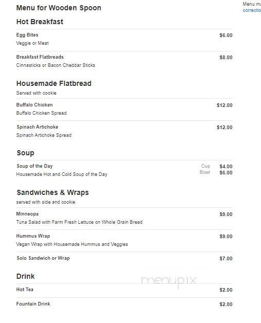 Wooden Spoon - Mankato, MN menu_pic