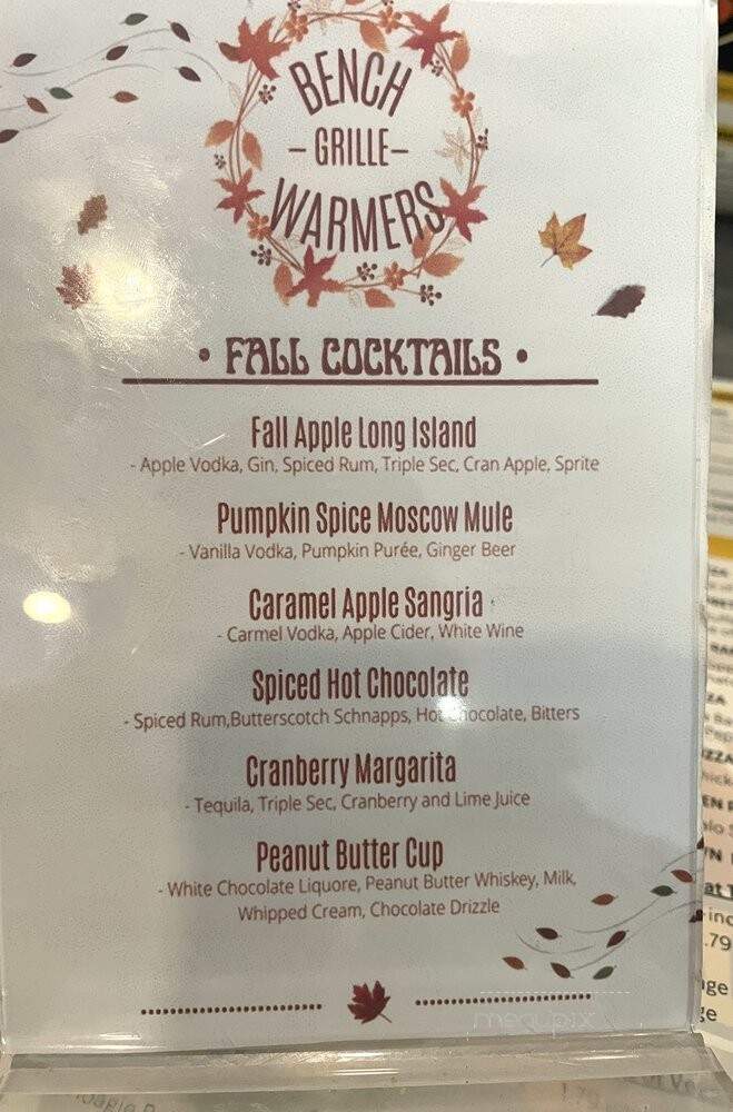 Benchwarmer's Grille - Portage, IN menu_pic