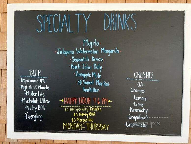 38 Degrees Bayside - Selbyville, DE menu_pic
