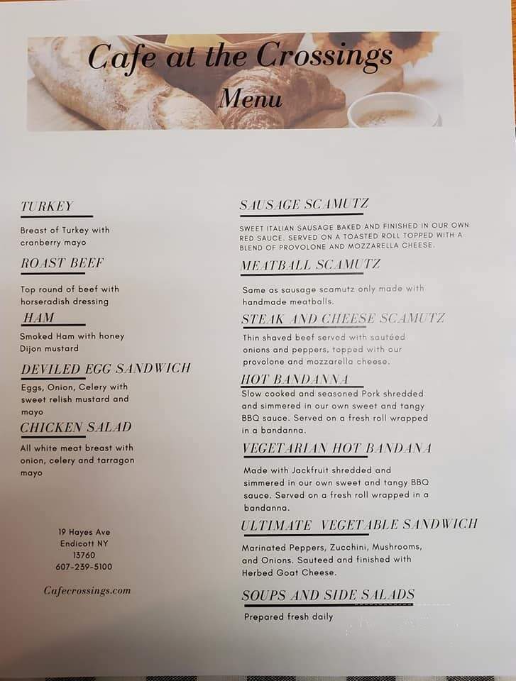 Cafe at the Crossings - Endicott, NY menu_pic