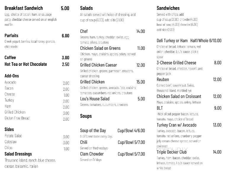Lous Kitchen - Mount Angel, OR menu_pic