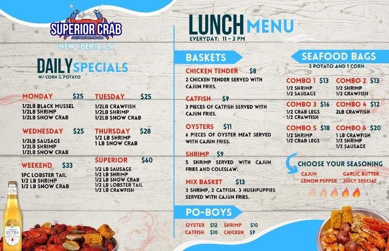 Superior Crab Juicy Seafood & Bar - New Iberia, LA menu_pic