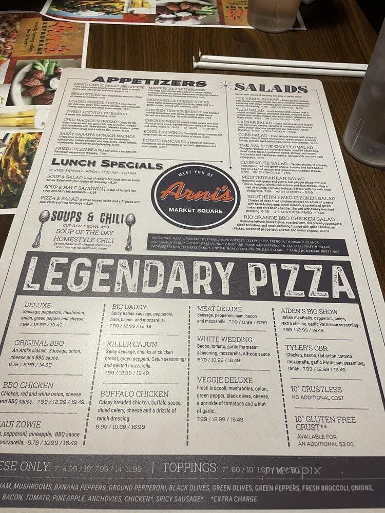 Menu of Arni s Shadeland in Lafayette IN 47909