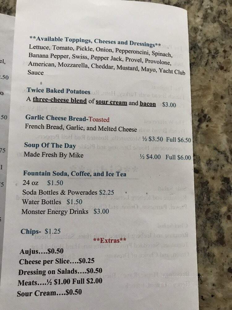 River Des Peres Yacht Club - Saint Louis, MO menu_pic