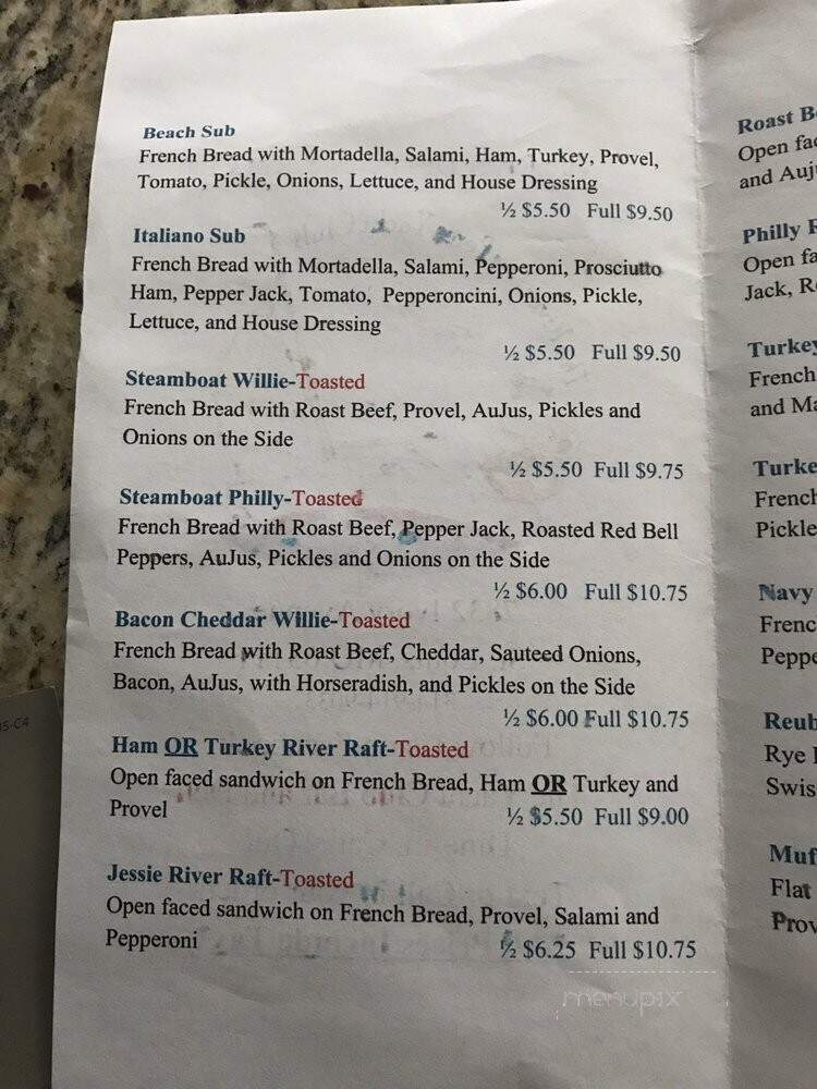 River Des Peres Yacht Club - Saint Louis, MO menu_pic