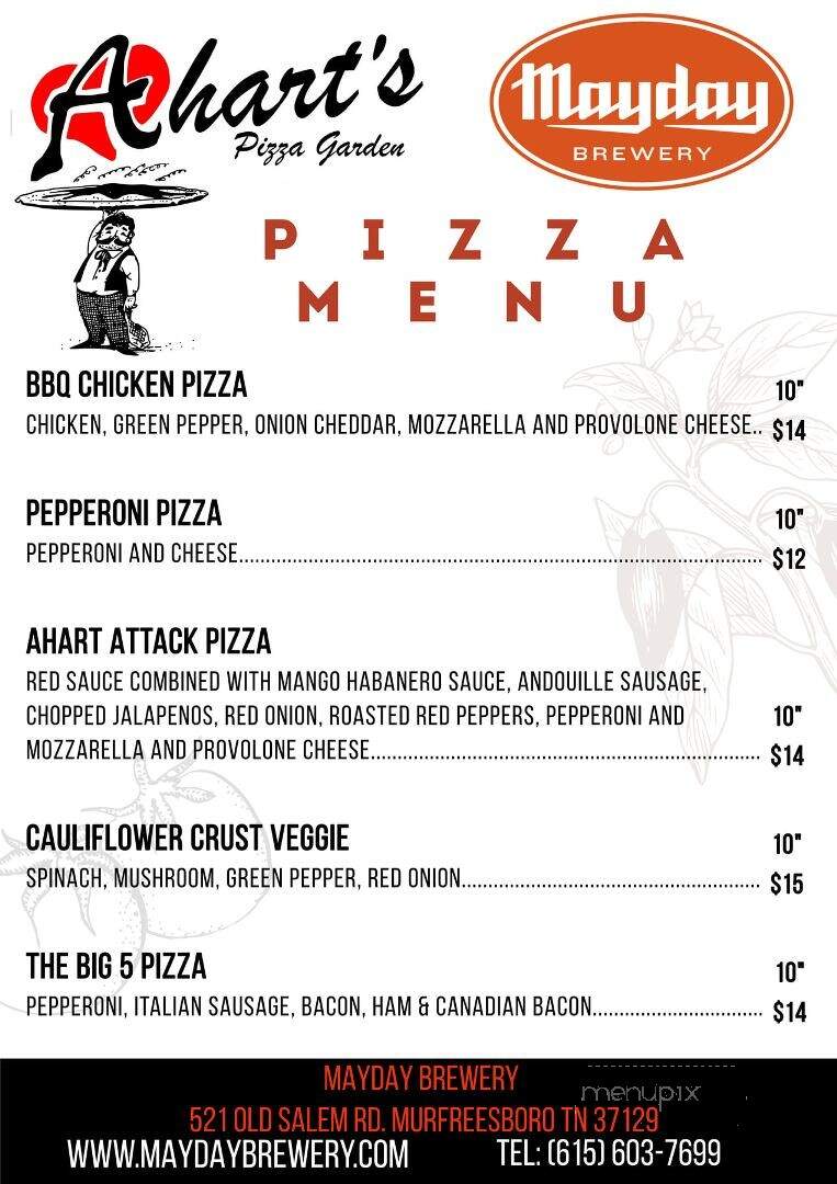 Mayday Brewery - Murfreesboro, TN menu_pic