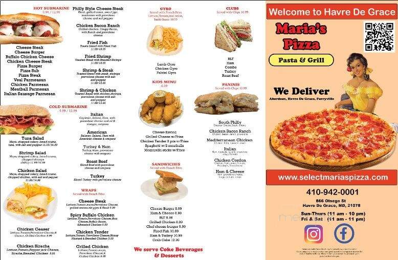 Maria's Pizza & Subs - Havre de Grace, MD menu_pic