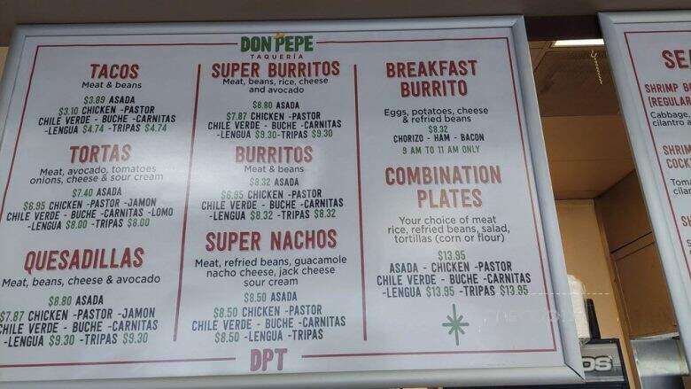 Taqueria Don Pepe - Fresno, CA menu_pic